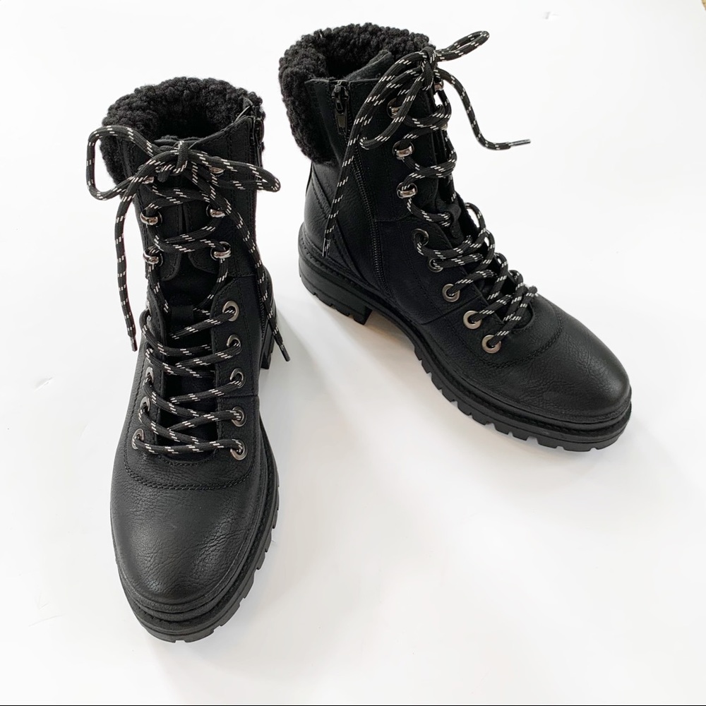Steve Madden Keystone Faux Fur Leather Combat Boot - Picture 5 of 16